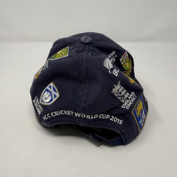 ICC Cricket World Cup 2015 Hat Cap Strap Back Mens One Size Blue Cricket Logos - Picture 4 of 8